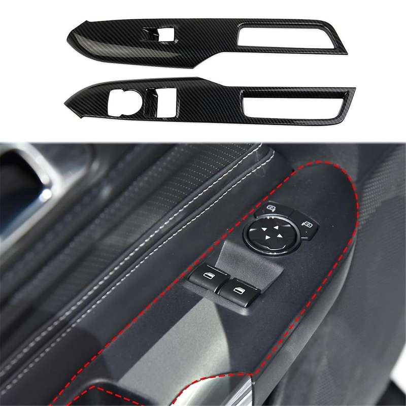 Door Window Lift Switch Panel Cover Trim for 2024 Interior Accessories Carbon Fiber