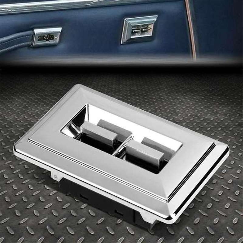 Door Window Switch Driver Side for Pickup Truck Chrome 2 Button