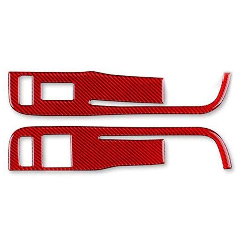 Door Window Control Switch Panel Sticker Trim Decal for 2013-2015 Accessories, Red Carbon Fiber