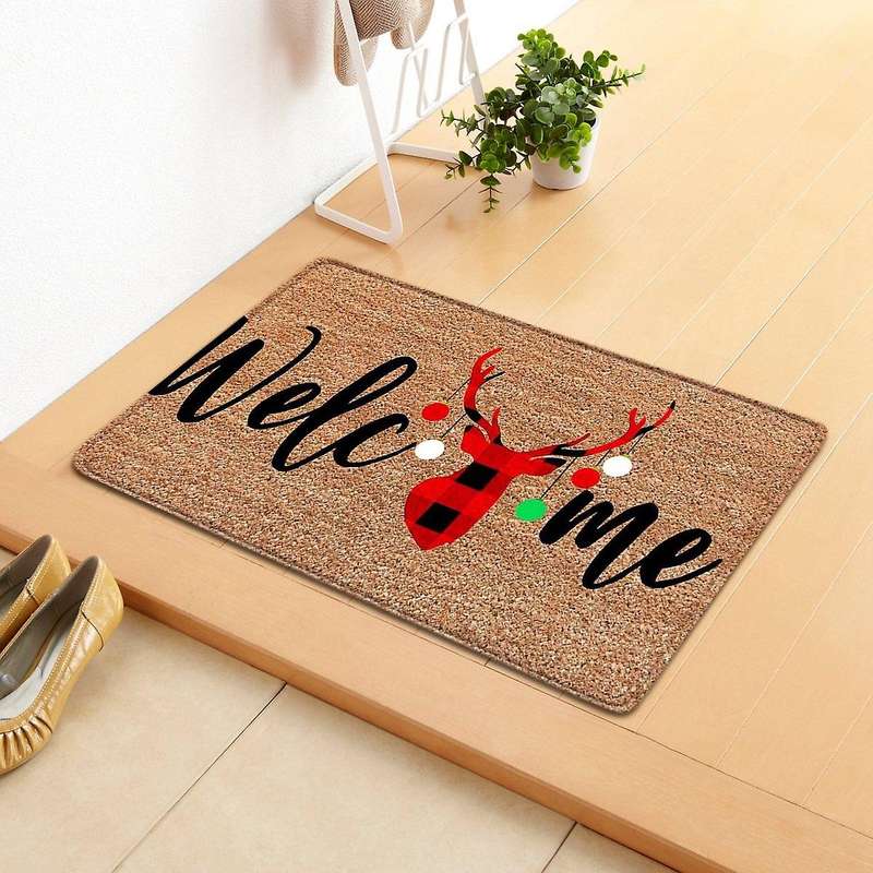 Doormat Indoor Entrance Christmas Deer Doormats Welcome Home Carpet Front Door Mat Decorations Chris