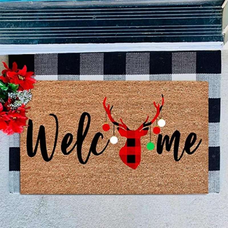 Doormat Indoor Entrance Christmas Deer Doormats Welcome Home Carpet Front Door Mat Decorations Chris