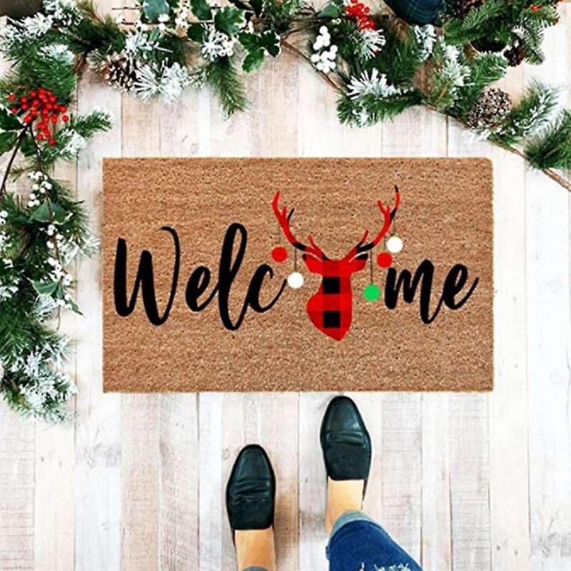 Doormat Indoor Entrance Christmas Deer Doormats Welcome Home Carpet Front Door Mat Decorations Chris