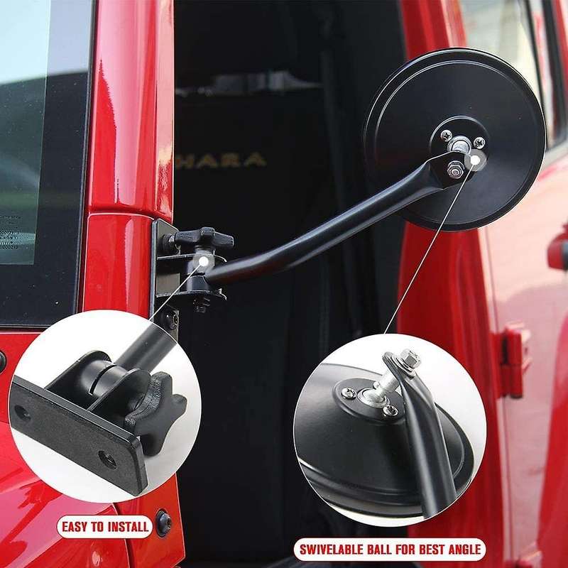 Doors Off Mirrors Quick Release Mirrors Exterior Accessories for Wrangler 1997-2006 TJ LJ & 2007-201