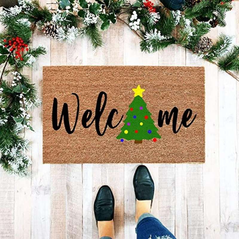 Doormat Indoor Entrance Christmas Tree Doormats Welcome Home Carpet Front Door Mat Decorations Chris