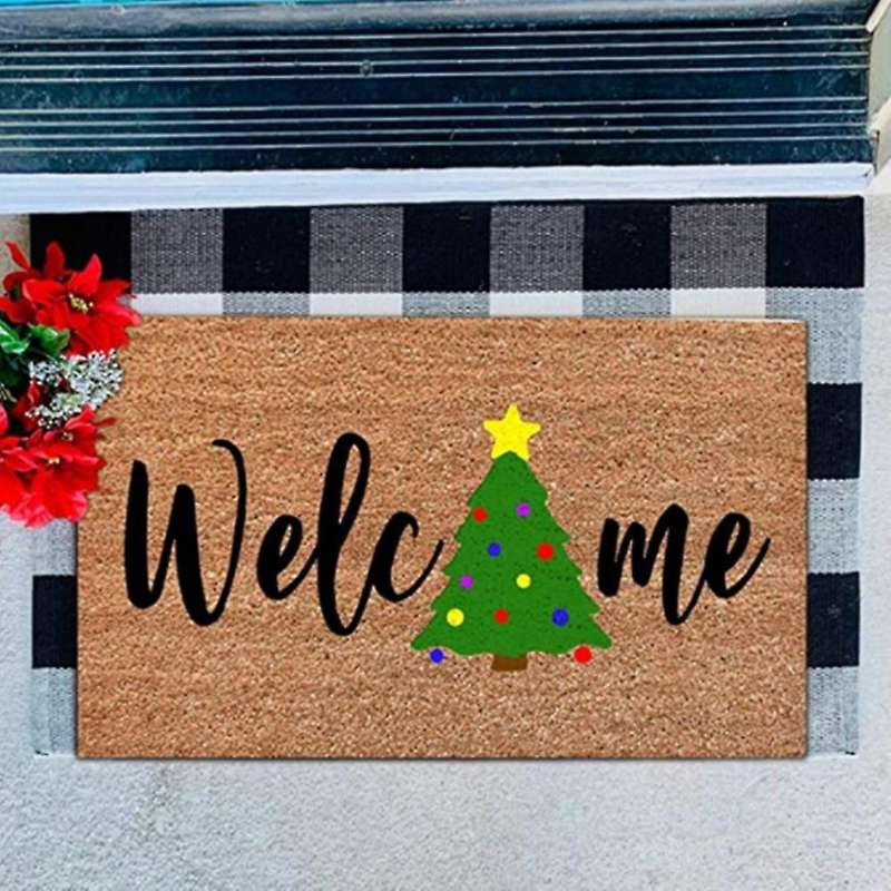 Doormat Indoor Entrance Christmas Tree Doormats Welcome Home Carpet Front Door Mat Decorations Chris