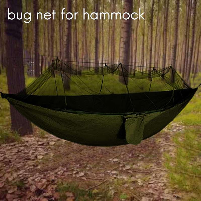 Double Camping Hammock with Tree Straps Portable Nylon Parachute Outdoor Hammock with Net