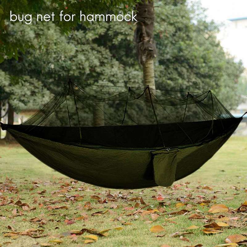 Double Camping Hammock with Tree Straps Portable Nylon Parachute Outdoor Hammock with Net