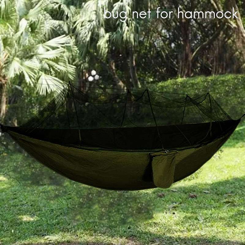 Double Camping Hammock with Tree Straps Portable Nylon Parachute Outdoor Hammock with Net