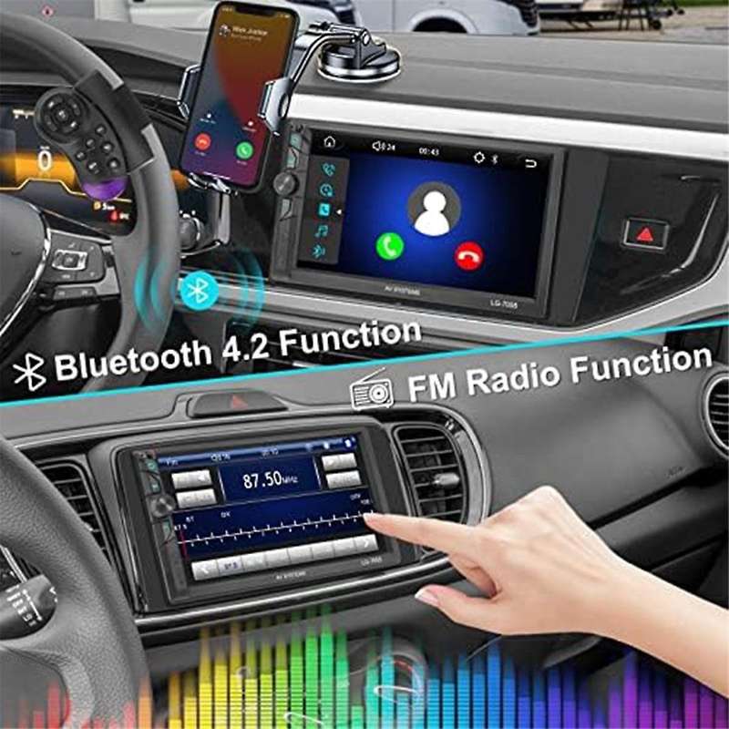 Double Din Car Audio, 7-inch Car Audio, Touch Screen Audio with Reversing Camera, Carplay