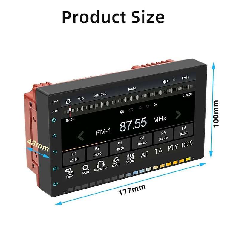 Double Din Car Stereo Carplay & Android Auto, 7 Inch Rgb Car Radio Touchscreen Bluetooth, Car Audio