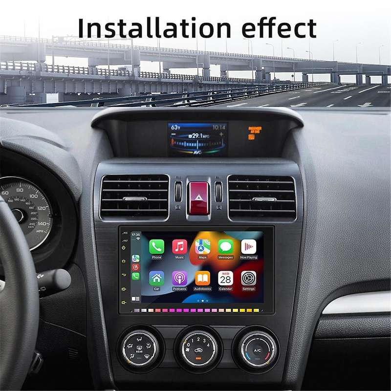 Double Din Car Stereo Carplay & Android Auto, 7 Inch Rgb Car Radio Touchscreen Bluetooth, Car Audio