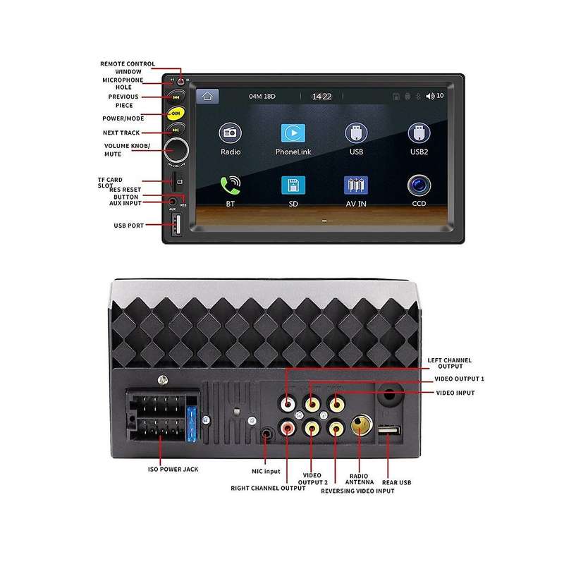 Double Din Car Stereo,carplay Android Auto 7in Touch Screen Radio Car Multimedia Player Mirror Link