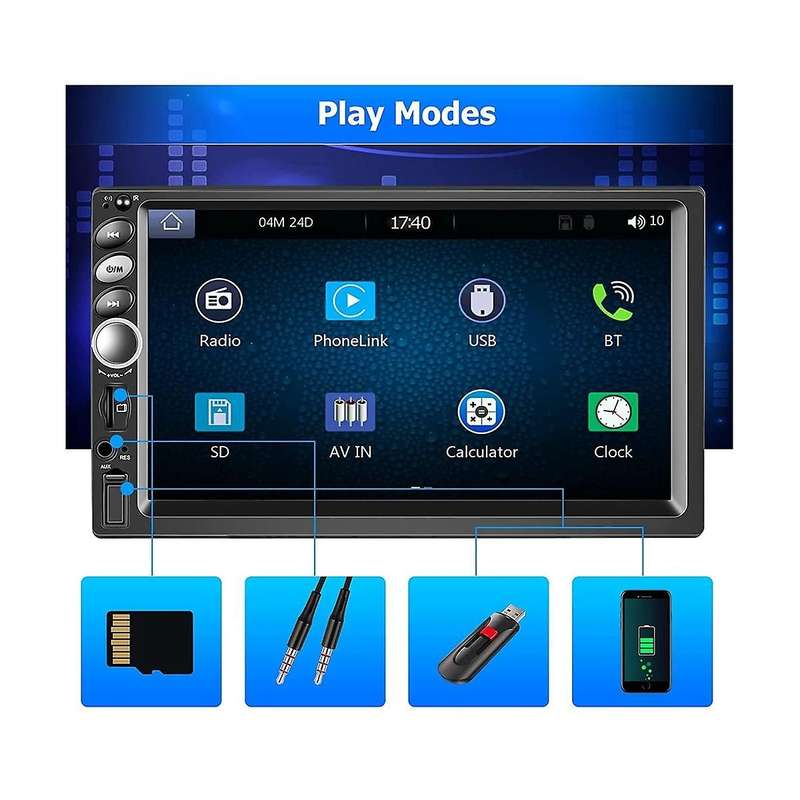 Double Din Car Stereo,carplay Android Auto 7in Touch Screen Radio Car Multimedia Player Mirror Link