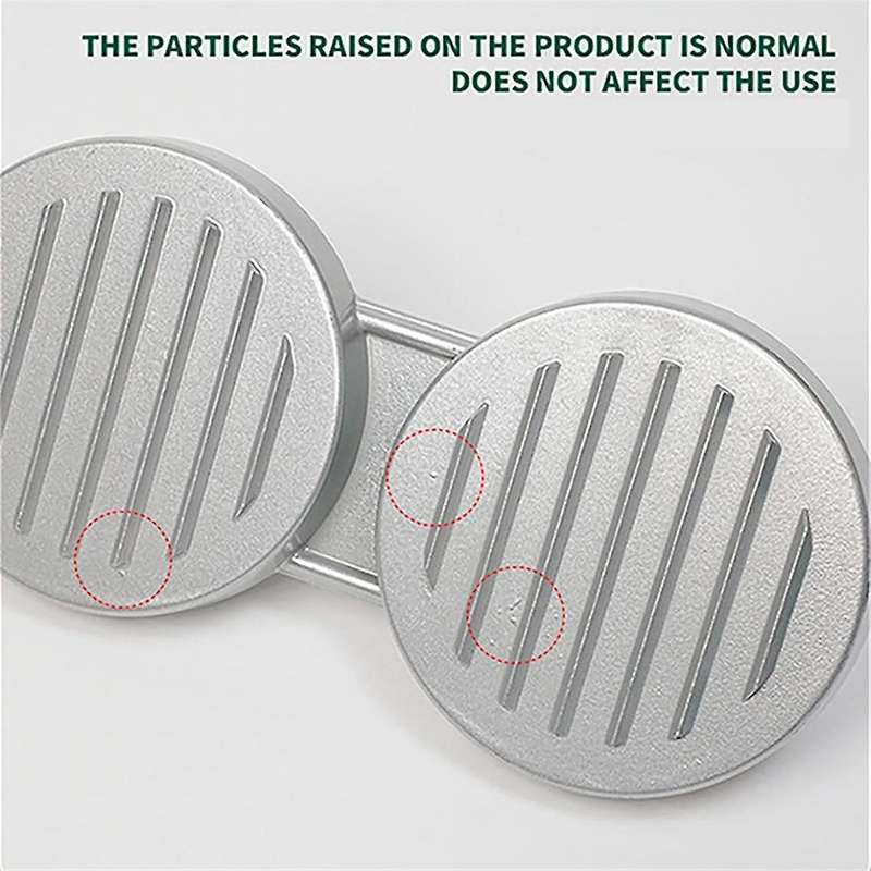 Double Hamburger Press, Aluminium Alloy Burger Patty Maker with Wooden Handle, Meat Press, Round Ha
