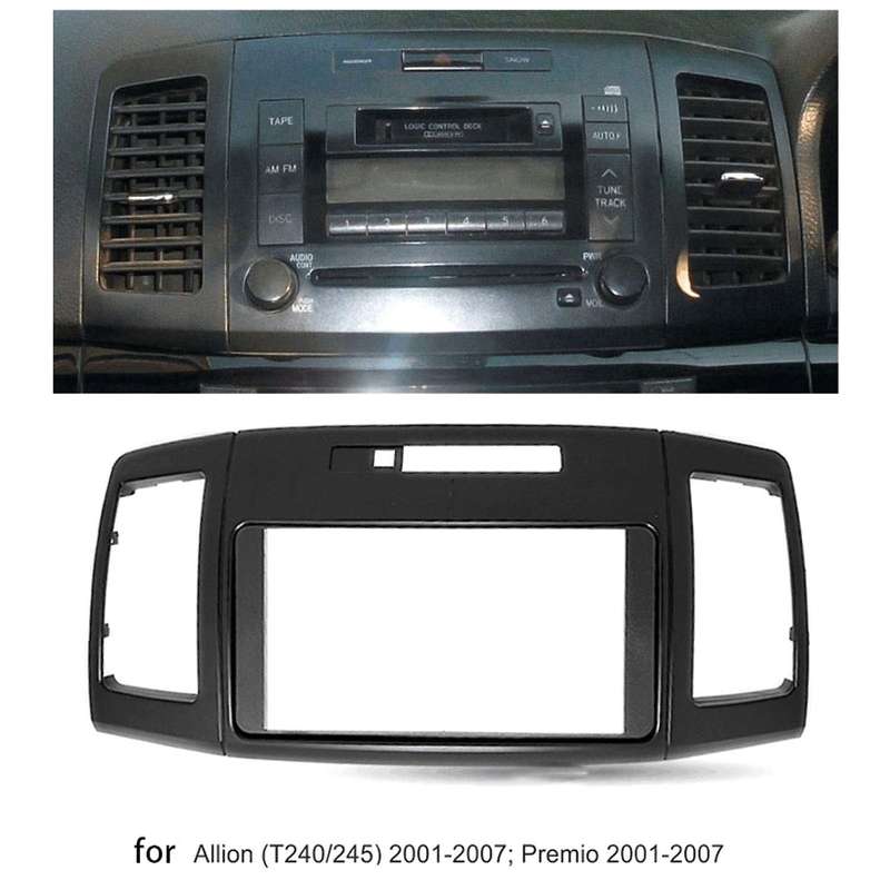 Double DIN Stereo Install Dash Kit Radio Facia Fascia DVD Panel Plate for Premio 2001-2007