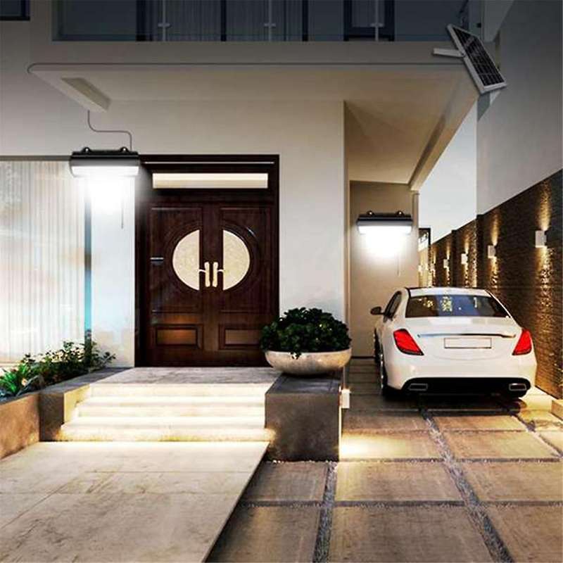 Double Head Solar Pendant Light Outdoor Waterproof Garden Motion Sensor Led Dimmable Remote Cord Sol