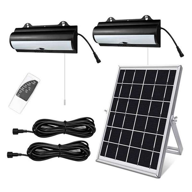 Double Head Solar Pendant Light Outdoor Waterproof Garden Motion Sensor Led Dimmable Remote Cord Sol