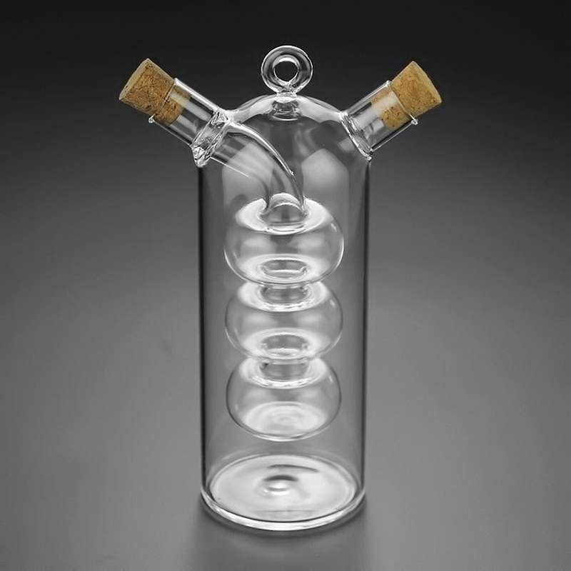 Double Layer Sauce Bottle 2 In 1 Vinegar Glass Bottle Condiment Jars