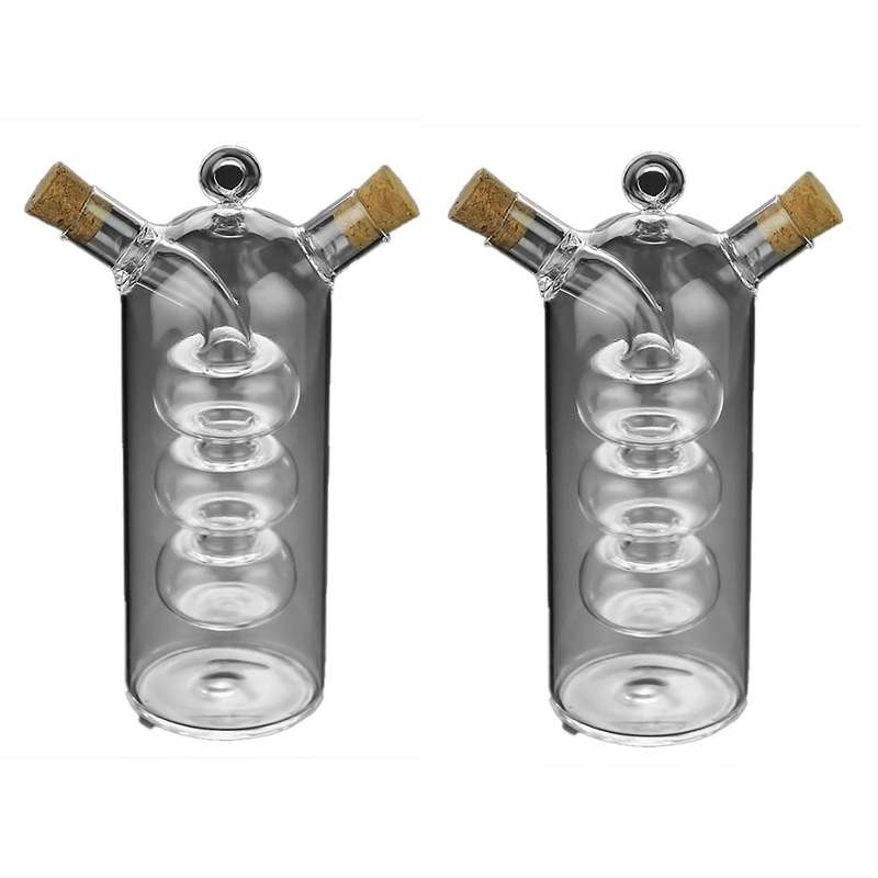 Double Layer Sauce Bottle 2 In 1 Vinegar Glass Bottle Condiment Jars