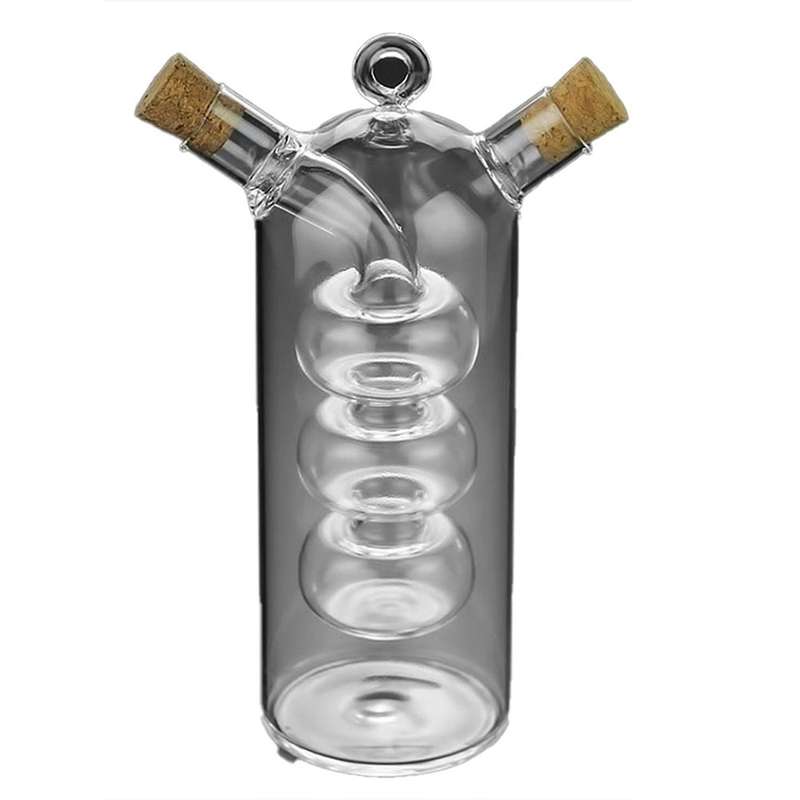 Double Layer Sauce Bottle 2 In 1 Vinegar Glass Bottle Condiment Jars