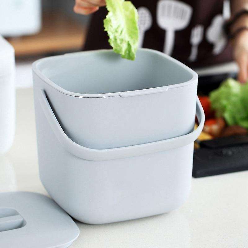 Double Layer Kitchen Food Waste Trash Can Compost with Drainer Rubbish Container Organizer Accessor