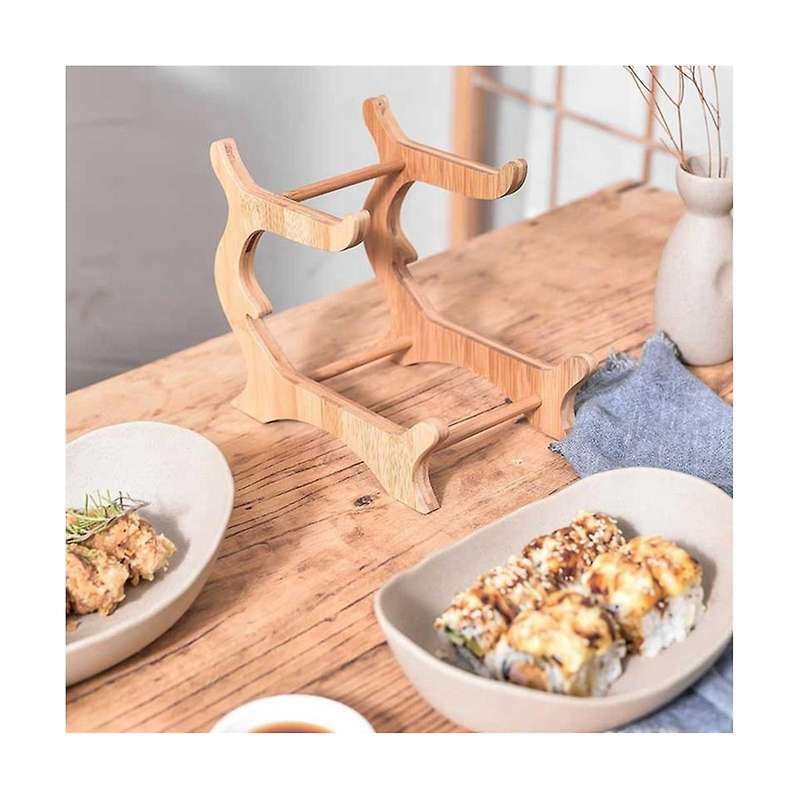 Double Layer Modern Wooden Living Room Multi-layer Snack Net Red Fruit Plate Wooden Dessert Plate Be