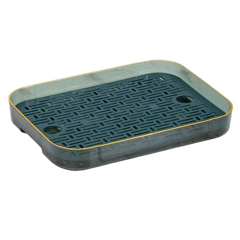 Double Layer Drain Tray,tea Tray Fruit Tray,simple Household Living Room Tray,green & Transparent