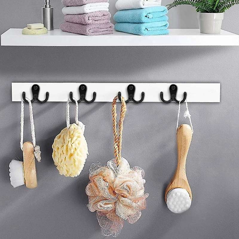 Double Prong Robe Hook with Screws, Dual Coat Hooks Wall Mounted Hanging Clothes for Bathroom Bedro