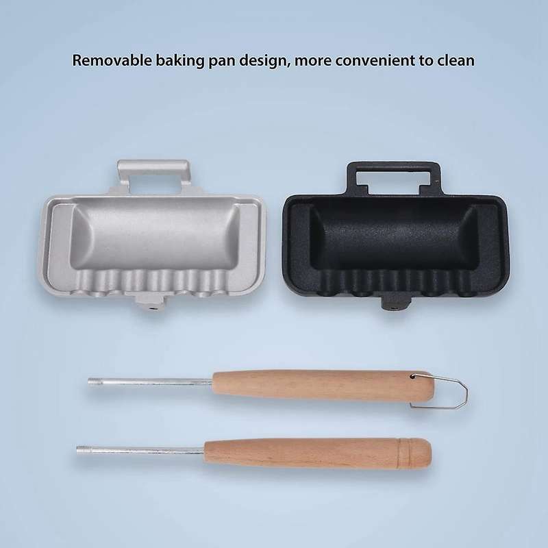 Double Sided Frying Pan, Sandwich Baking Pan Pancake Pan Breakfast Sandwich Maker with Removable Woo