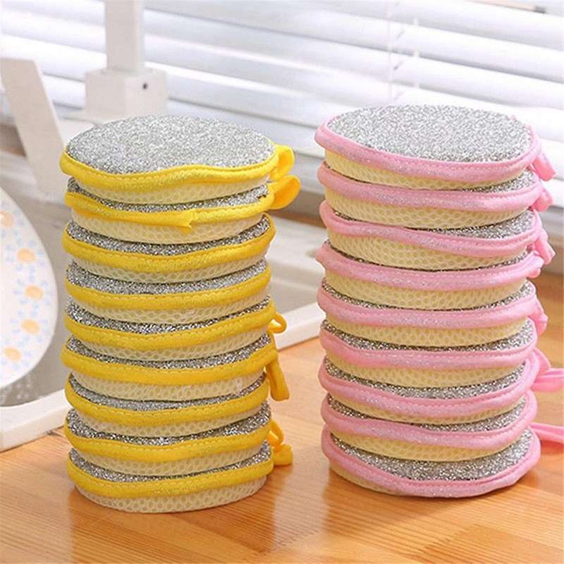 Double Side Dishwashing Sponge Dish Washing Brush Pan Pot Dish Wash Sponges Household Cleaning Reus
