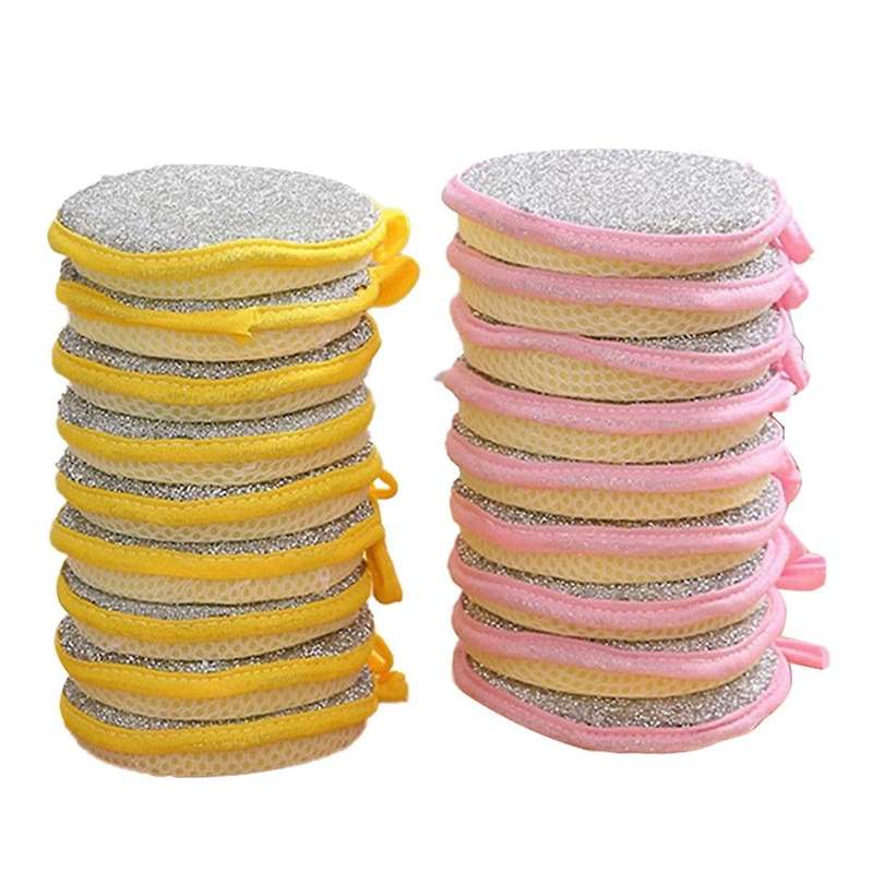 Double Side Dishwashing Sponge Dish Washing Brush Pan Pot Dish Wash Sponges Household Cleaning Reus