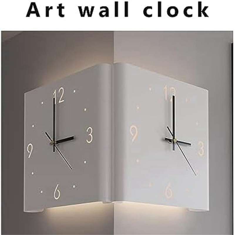 Double Sided Corner Wall Clock, Digital Corner Wall Clock, LED Wall Clock for Living Room, Corner S