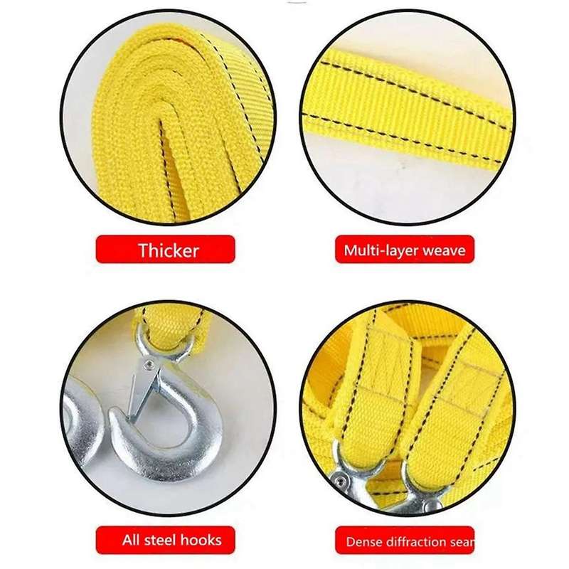 Double Thickened Car Tow Rope Car Car Offroad Towing Rope Towing Belt Car Rope 5 Ton Tow Rope