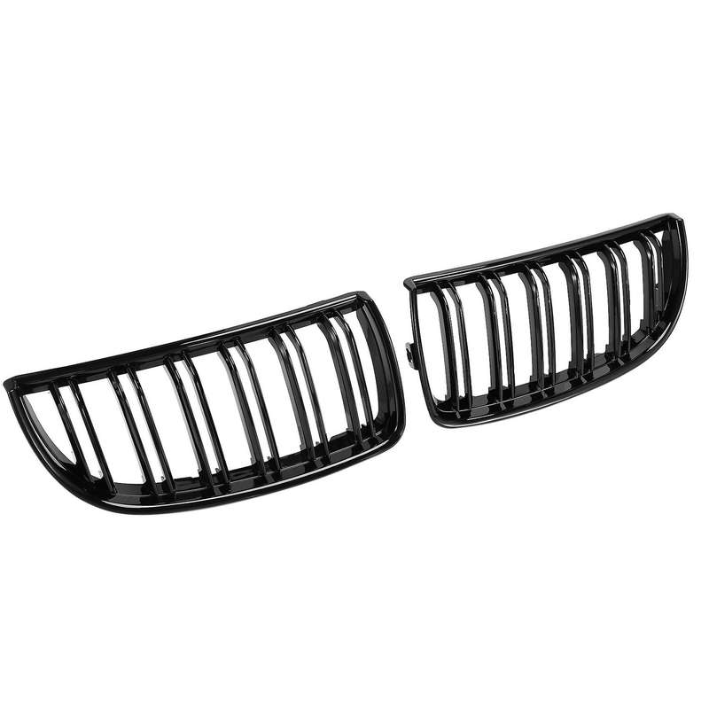 Double Slat Sport Kidney Grille Grill Black for E90 E91 2005-2008