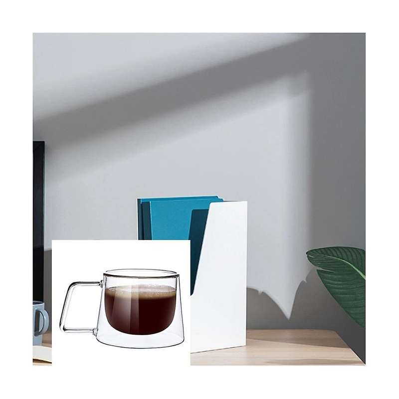 Double Walled Coffee Mug, 2 Coffee Cups with Handle, Dishwasher Safe & Heat Resistant,for Clear Mug