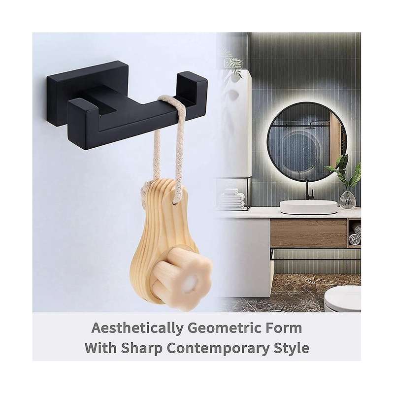 Double Towel Hook , Stainless Steel Shower Bath Towel Holder, Bathroom Robe Hook, Modern Wall Hook