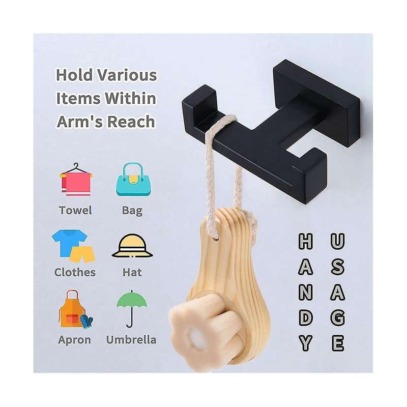 Double Towel Hook , Stainless Steel Shower Bath Towel Holder, Bathroom Robe Hook, Modern Wall Hook