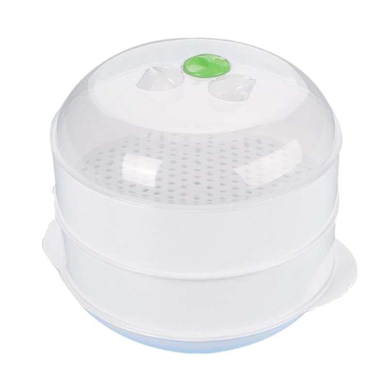 Double-Layer Plastic Steamer Microwave Oven Round Steamer