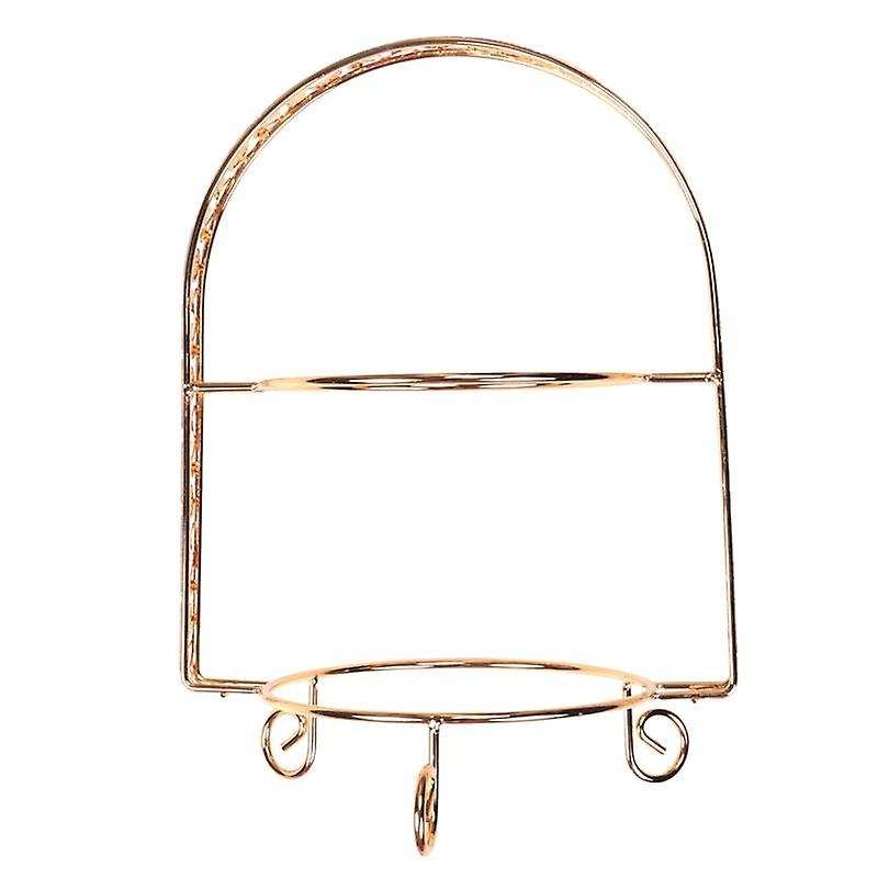 Double-Layer Arch-Shaped Golden Fruit Dessert Rack Gold