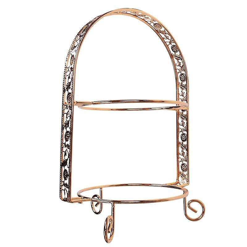 Double-Layer Arch-Shaped Golden Fruit Dessert Rack Gold