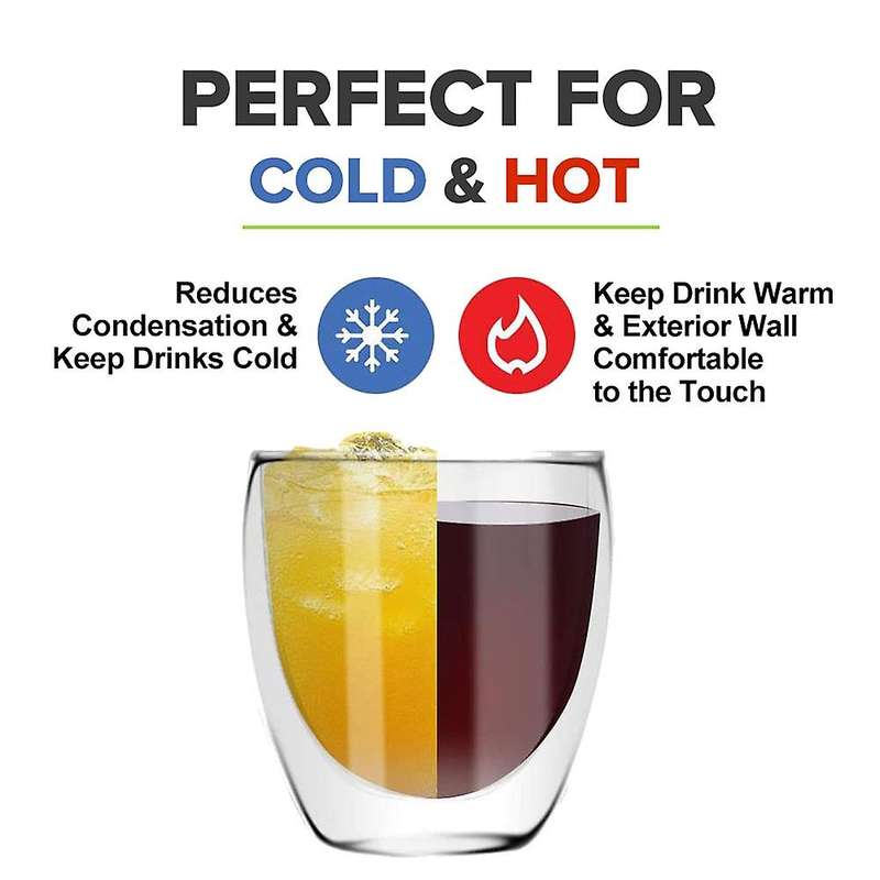 Double-Layer Glass Coffee Glass Mug Double-Layer Glass Tea Cup Heat-Resistant Milk Cup Glass Cup 80m