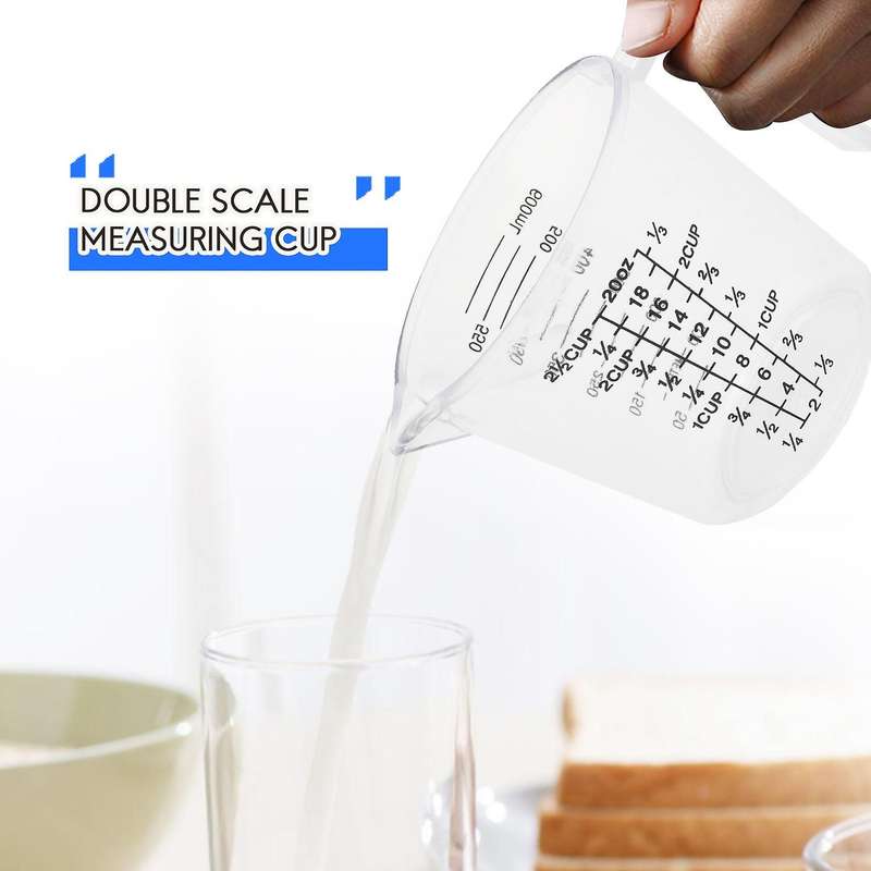Double-sided Graduated Plastic Measuring Cup with Graduated Measuring Cup Measuring Cylinder 600ml
