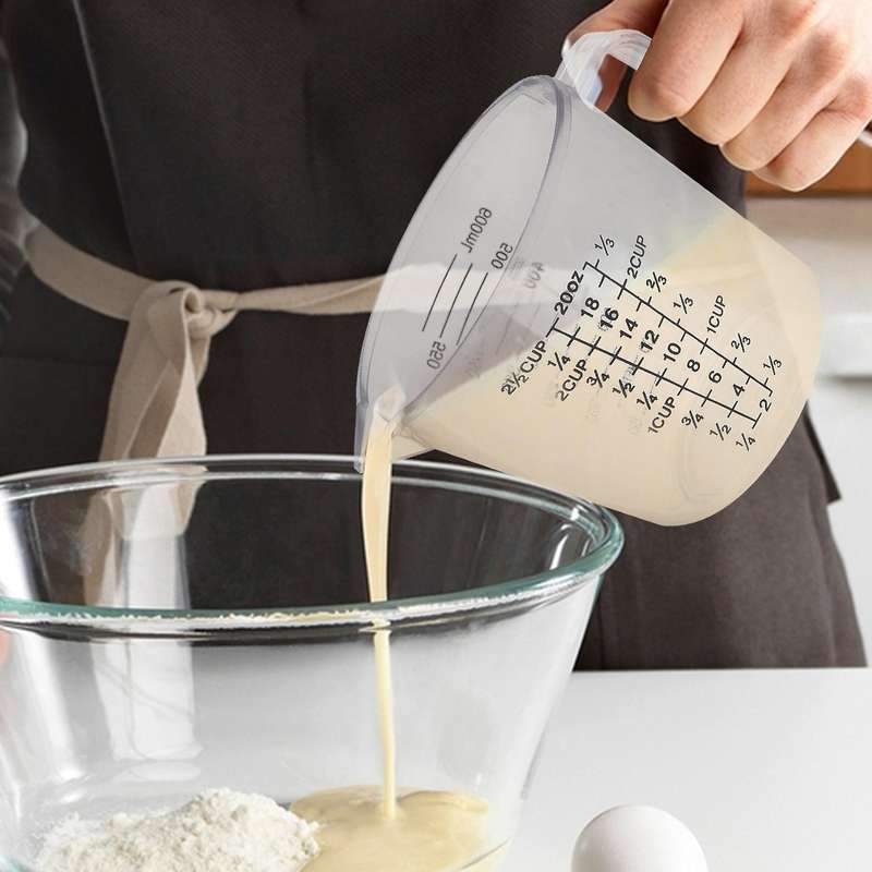 Double-sided Graduated Plastic Measuring Cup with Graduated Measuring Cup Measuring Cylinder 600ml