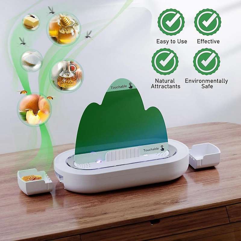 Double-Sided Indoor Insect Trap with Bait Box,Cordless Bug Zapper for Outdoor Use,Fruit Fly Traps fo
