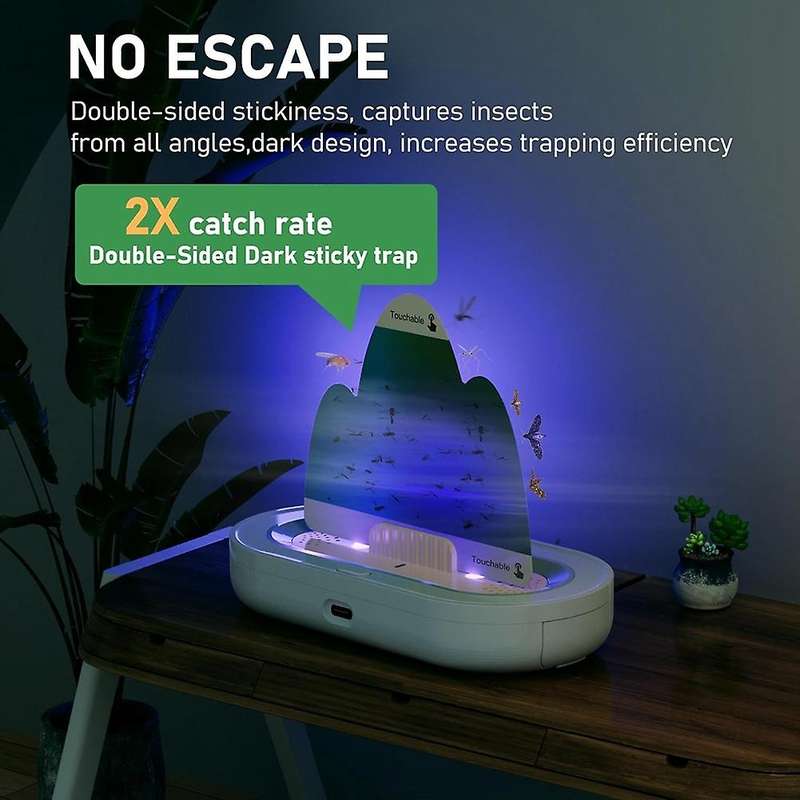 Double-Sided Indoor Insect Trap with Bait Box,Cordless Bug Zapper for Outdoor Use,Fruit Fly Traps fo