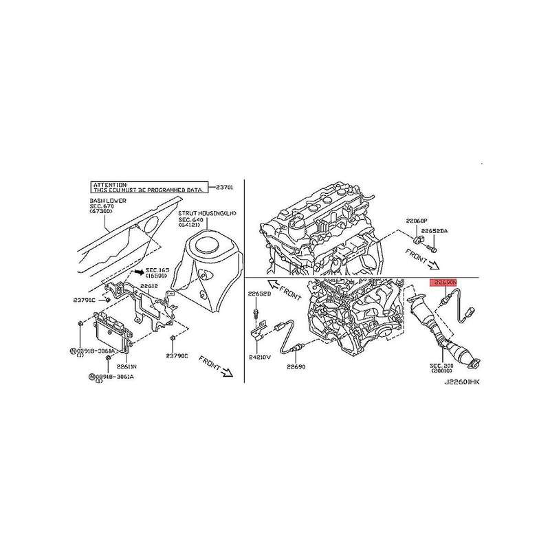 Downstream Oxygen O2 Sensor 22690-en200 226a0-et000 for Qx50 Qx70 G35 Altima Rogue 2007-2017 234-90