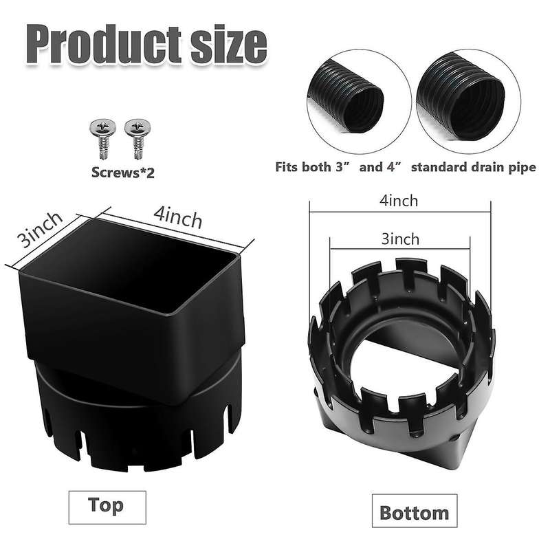 Downspout Adaptor to Drain Pipe, Roof Rain Gutter Downspout Extensions Universal, Downspout Extender