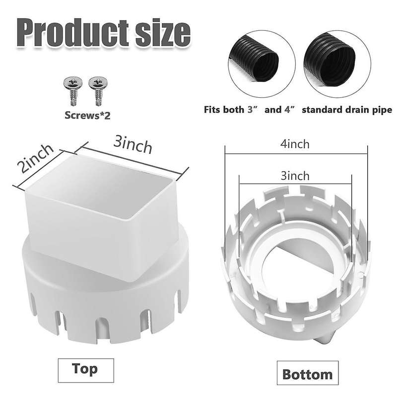 Downspout Adaptor to Drain Pipe, Roof Rain Gutter Downspout Extensions Universal, Downspout Extender