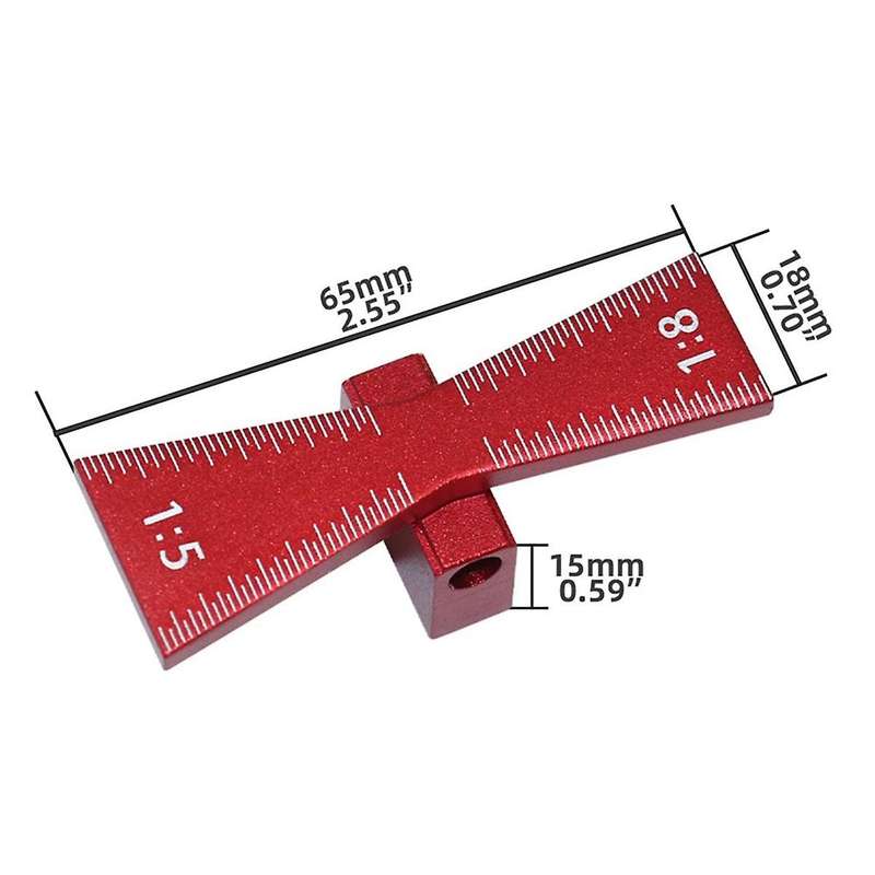 Dovetail Joint Aluminum Alloy Marking Template 1: 5 1: 8 Wooden Hinge Gauge with Hinge Gauge Guide T
