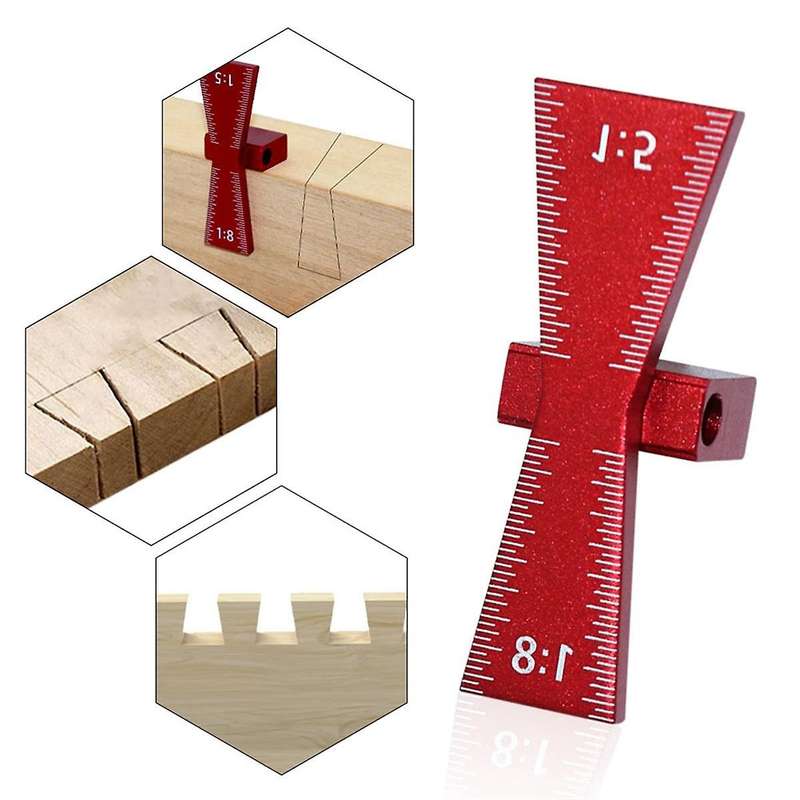 Dovetail Joint Aluminum Alloy Marking Template 1: 5 1: 8 Wooden Hinge Gauge with Hinge Gauge Guide T